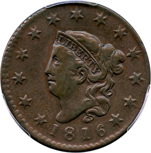 image for: 1816 1c PCGS XF Details (Cleaned)