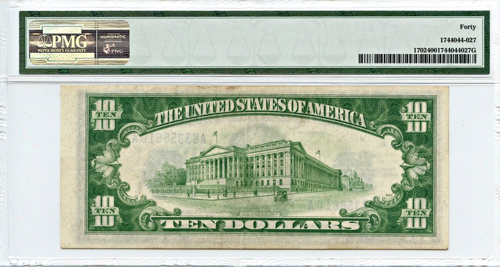 image for: FR. 1702 1934A $10 Silver Certificate PMG Choice Extremely Fine 40