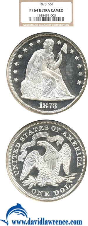 image for: 1873 $1 NGC Proof 64 Ultra Cameo