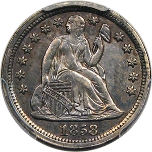 image for: 1858 10c PCGS AU53