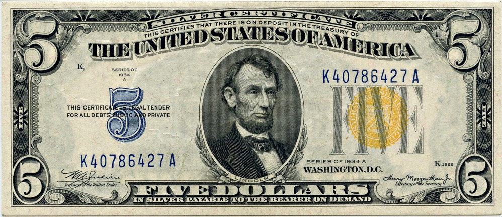 image for: FR. 2307 1934A North Africa $5 WWII Emergency Issue PMG Unc 62 EPQ