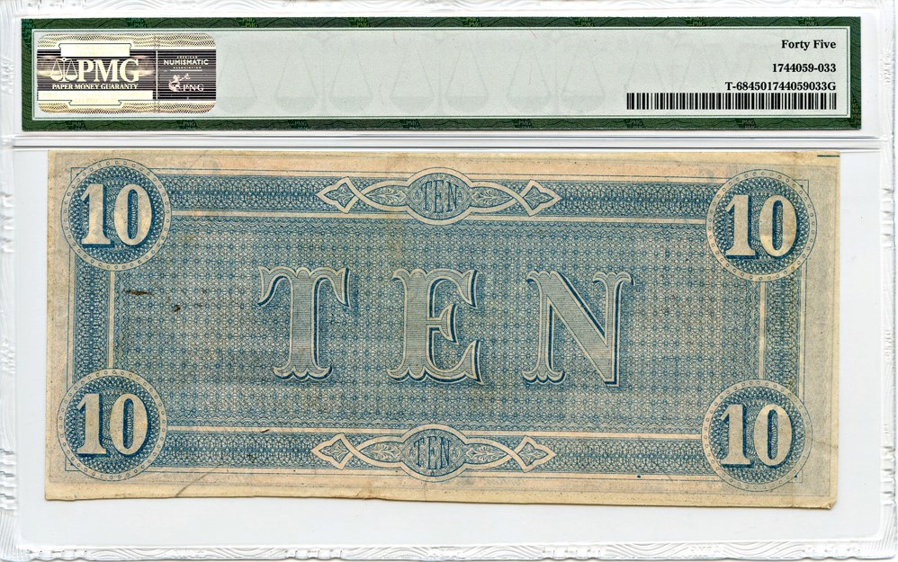 image for: T68 1864 CSA $10 PMG Extremely Fine 45