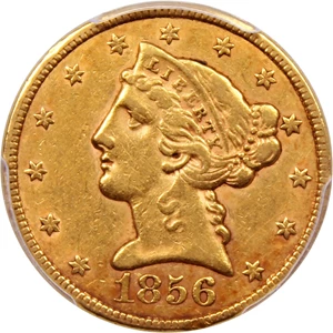 image for: 1856 $5 PCGS AU50