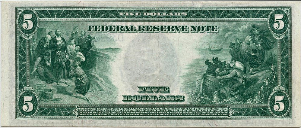 image for: FR. 859a 1914 Blue Seal $5 PMG Very Fine 35 EPQ