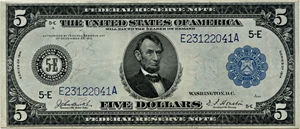 image for: FR. 862 1914 Blue Seal $5 PMG Very Fine 35