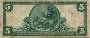 image for: FR. 602 1902 Seaboard National Bank of Norfolk, VA (3rd Charter Period, 3rd Issue) Plain Back $5 PMG Fine 15 (Trimmed)