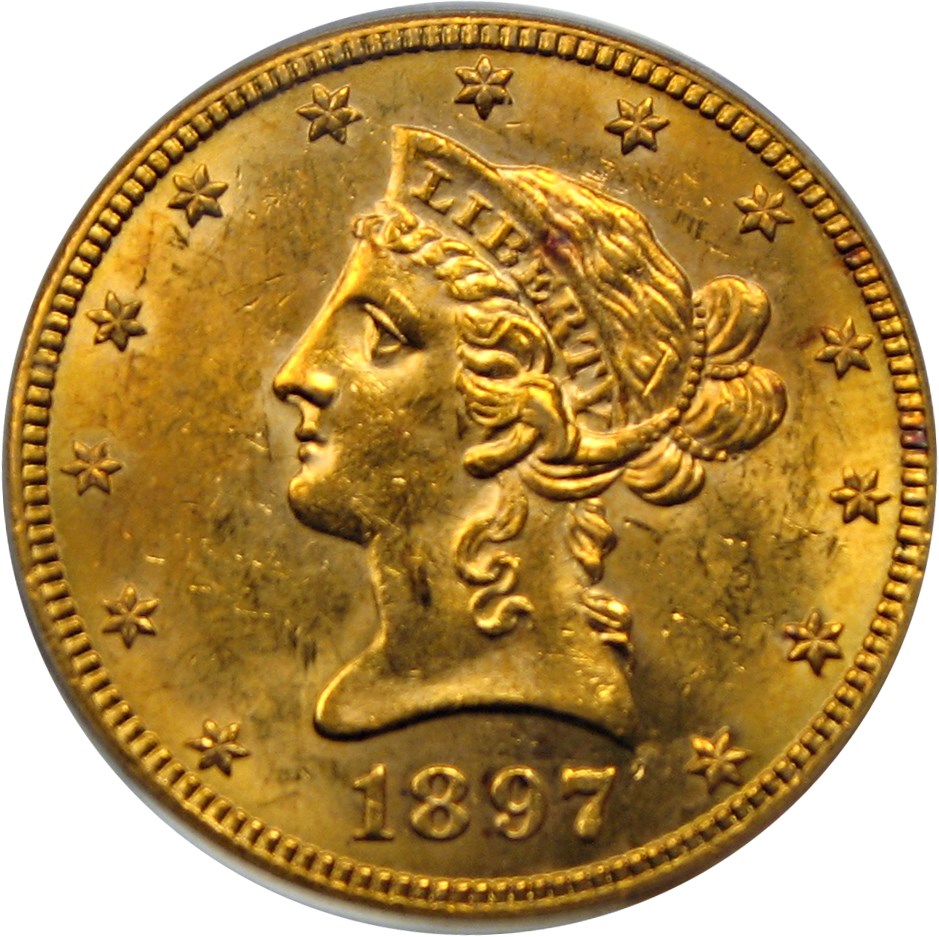 image for: 1897-S $10 PCGS MS62