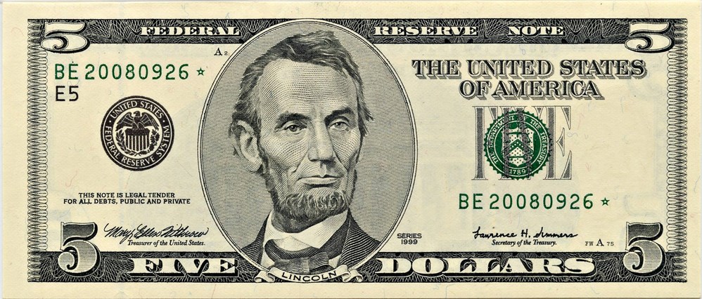 image for: FR. 1987E* 1999 $5 Federal Reserve Note Richmond PMG Gem Unc 65 EPQ