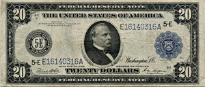 image for: FR. 983a 1914 Blue Seal $20 PMG Very Fine 25