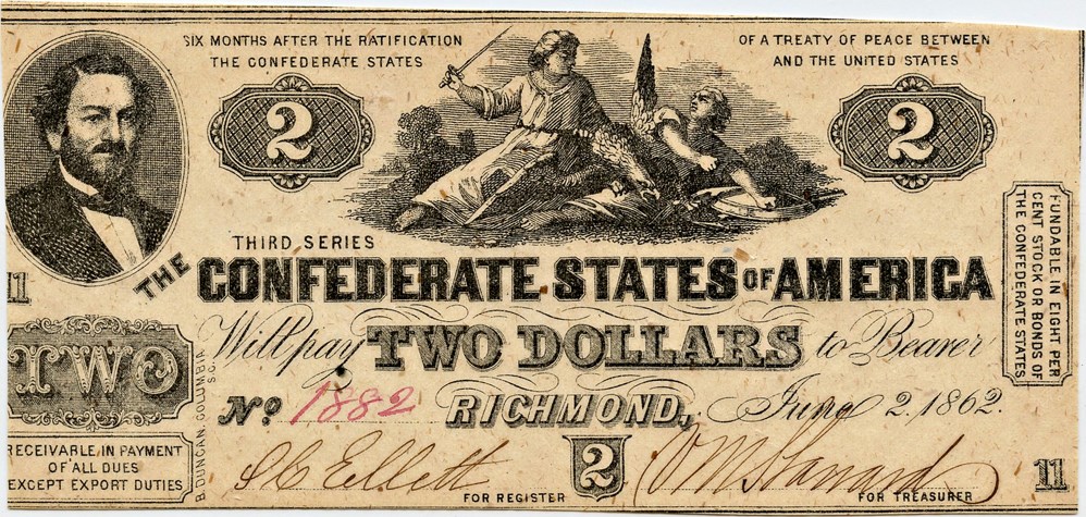 image for: T42 1862 CSA $2 PMG About Unc 55 EPQ