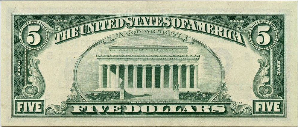 image for: FR. 1971E 1969B Dark Green Seal $5 Federal Reserve Note Richmond PMG Gem Unc 65 EPQ