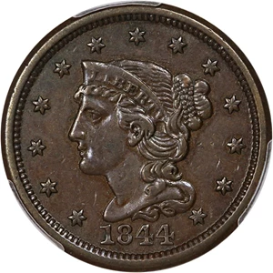 image for: 1844 1c PCGS AU50