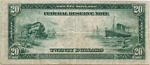 image for: FR. 983a 1914 Blue Seal $20 PMG Very Fine 30 (Stamp Ink)