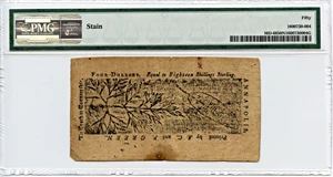 image for: FR. MD68 1774 10-Apr $4 Maryland Colonial Note PMG About Unc 50 NET (Stain)