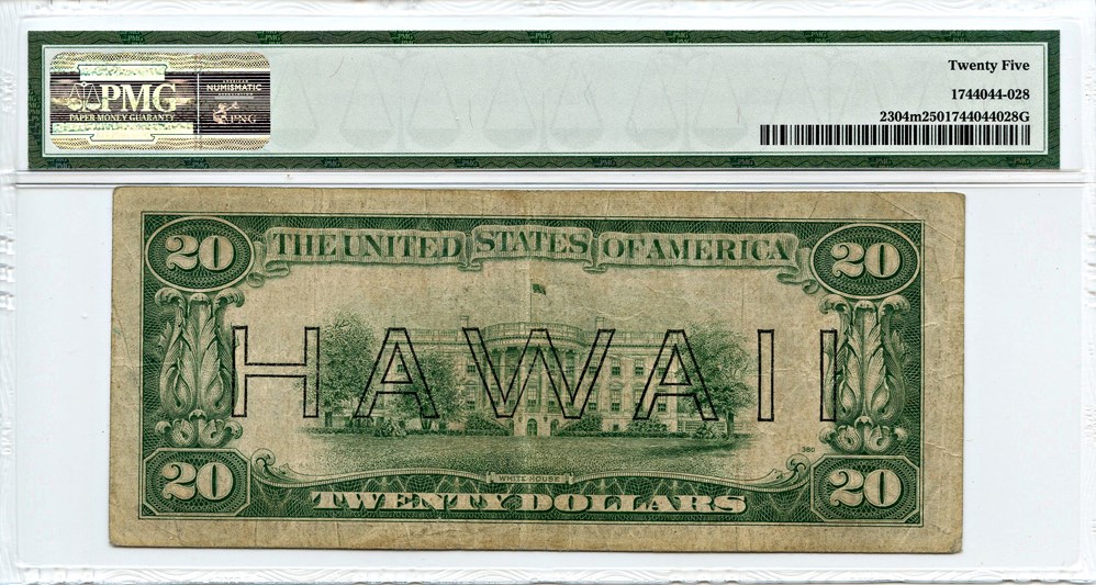 image for: FR. 2304 1934 Hawaiian $20 WWII Emergency Issue PMG Very Fine 25