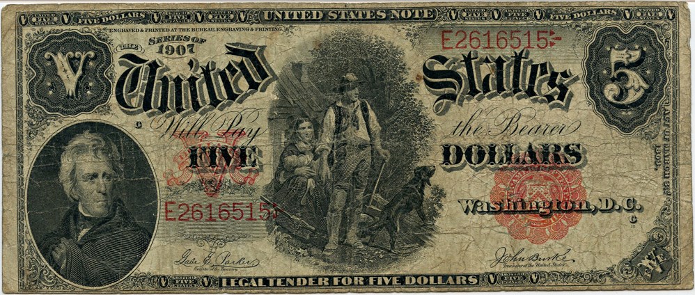 image for: FR. 87 1907 Woodchopper $5 PMG Fine 12