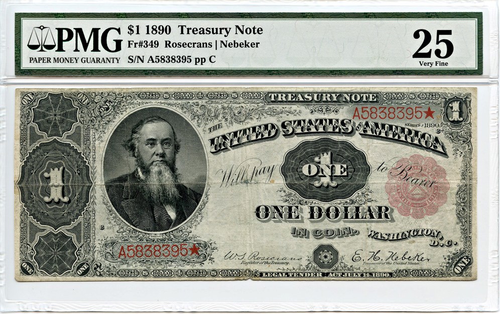 image for: FR. 349 1890 $1 PMG Very Fine 25 (Minor Repairs)