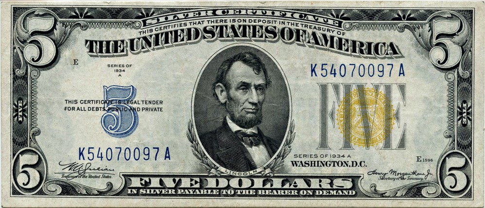 image for: FR. 2307 1934A North Africa $5 WWII Emergency Issue PMG Extremely Fine 45 EPQ