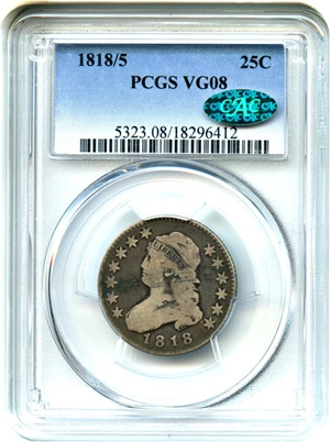 image for: 1818/5 25c PCGS/CAC VG-08