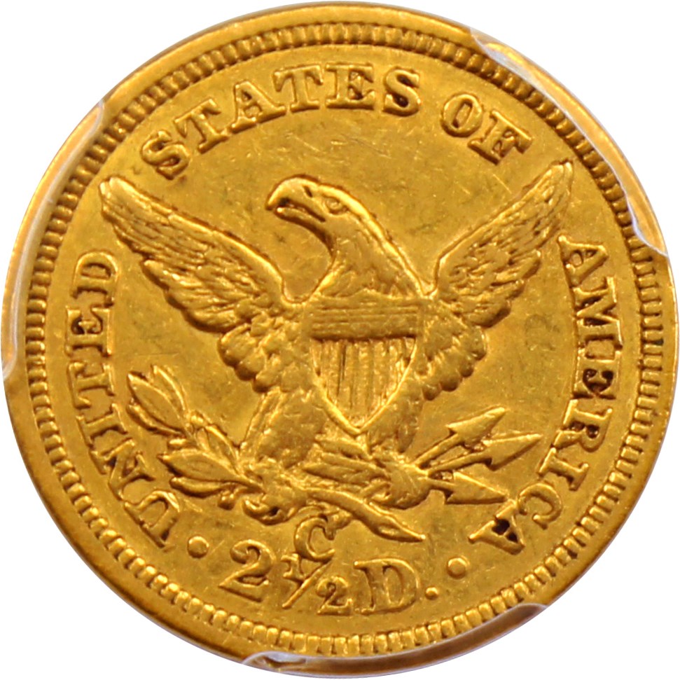image for: 1858-C $2 1/2 PCGS/CAC AU50