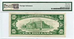 image for: FR. 1860E 1929 $10 Federal Reserve Bank Note Richmond PMG About Unc 53 (Foreign Substance)