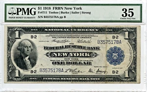 image for: FR. 711 1918 $1 PMG Very Fine 35