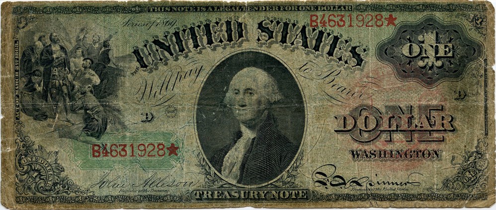 image for: FR. 18 1869 $1 PMG Fine 12