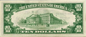 image for: FR. 1860E 1929 $10 Federal Reserve Bank Note Richmond PMG About Unc 53 (Foreign Substance)