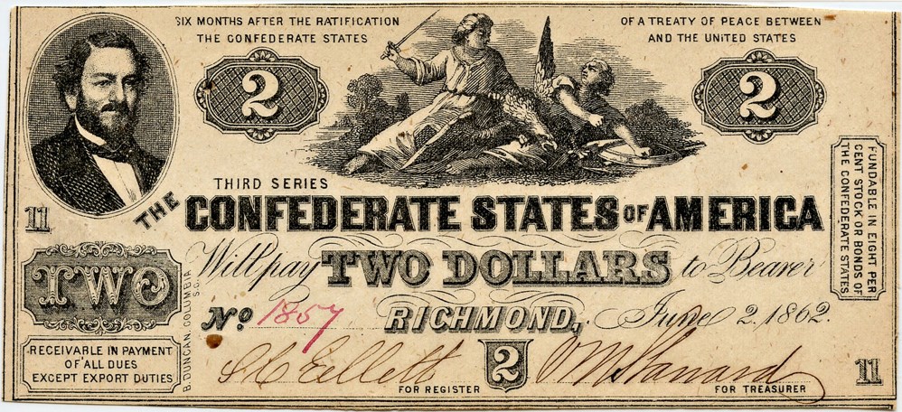 image for: T42 1862 CSA $2 PMG Choice Unc 63 (As Made Inclusions)