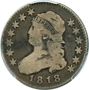 image for: 1818/5 25c PCGS/CAC VG-08