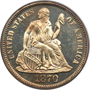 image for: 1870 10c PCGS Proof 63 CAM