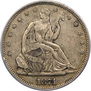 image for: 1871-CC 50c PCGS/CAC XF45