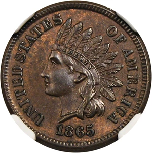 image for: 1865 1c NGC MS63 BN
