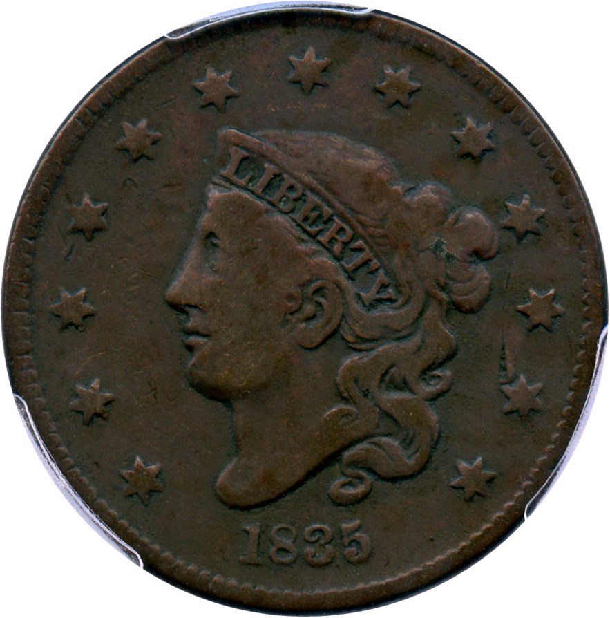 image for: 1835 1c PCGS VG-10 (Small 8, Stars)