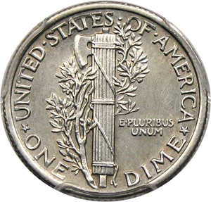 image for: 1924 10c PCGS AU Details (Cleaned)