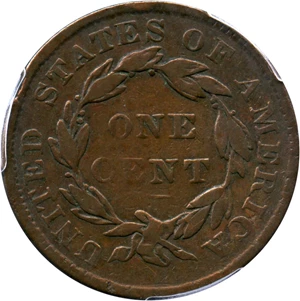 image for: 1834 1c PCGS F12 (Large 8, Small Stars, Medium Letters)
