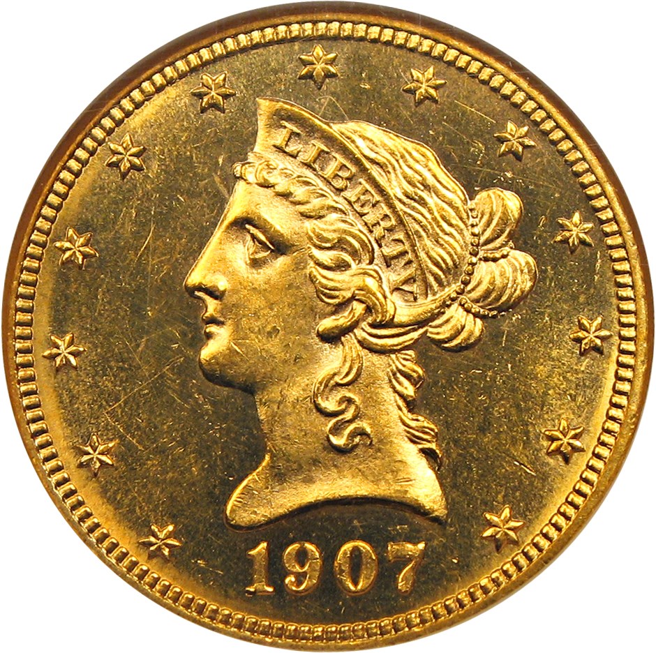 image for: 1907-D $10 NGC/CAC MS63 PL