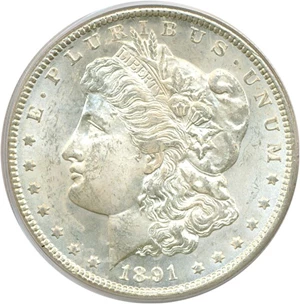 image for: 1891-CC $1 PCGS MS64