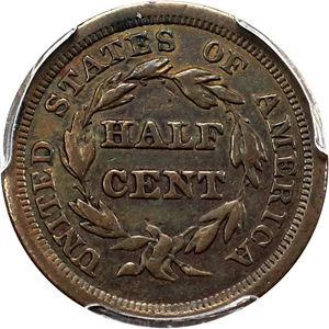 image for: 1857 1/2c PCGS VF Details (Cleaned)