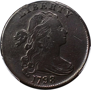 image for: 1798 1c PCGS VF Details (2nd Hair Style, Damage)