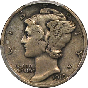 image for: 1919-D 10c PCGS VF30