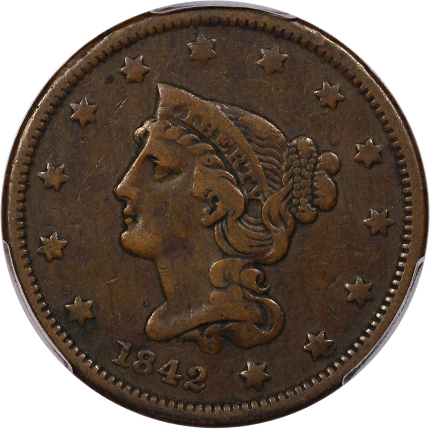 image for: 1842 1c PCGS VF20 (Small Date)