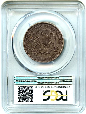 image for: 1874-CC 50c PCGS XF Detail (Arrows, Cleaned)