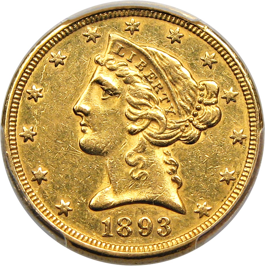 image for: 1893-O $5 PCGS AU55