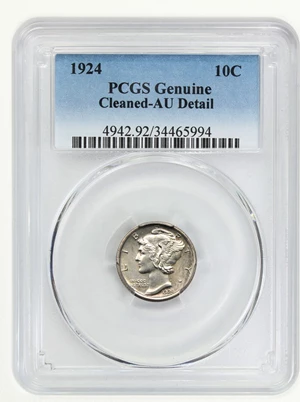 image for: 1924 10c PCGS AU Details (Cleaned)