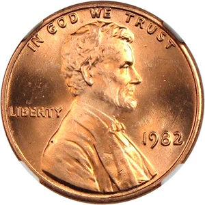 image for: 1982 1c NGC MS68 RD (Zinc, Large Date)