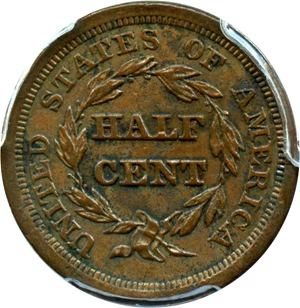 image for: 1854 1/2c PCGS AU Details (Environmental Damage)