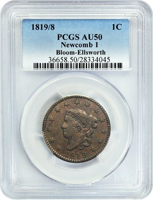 image for: 1819/8 1c PCGS AU50 (Newcomb 1)