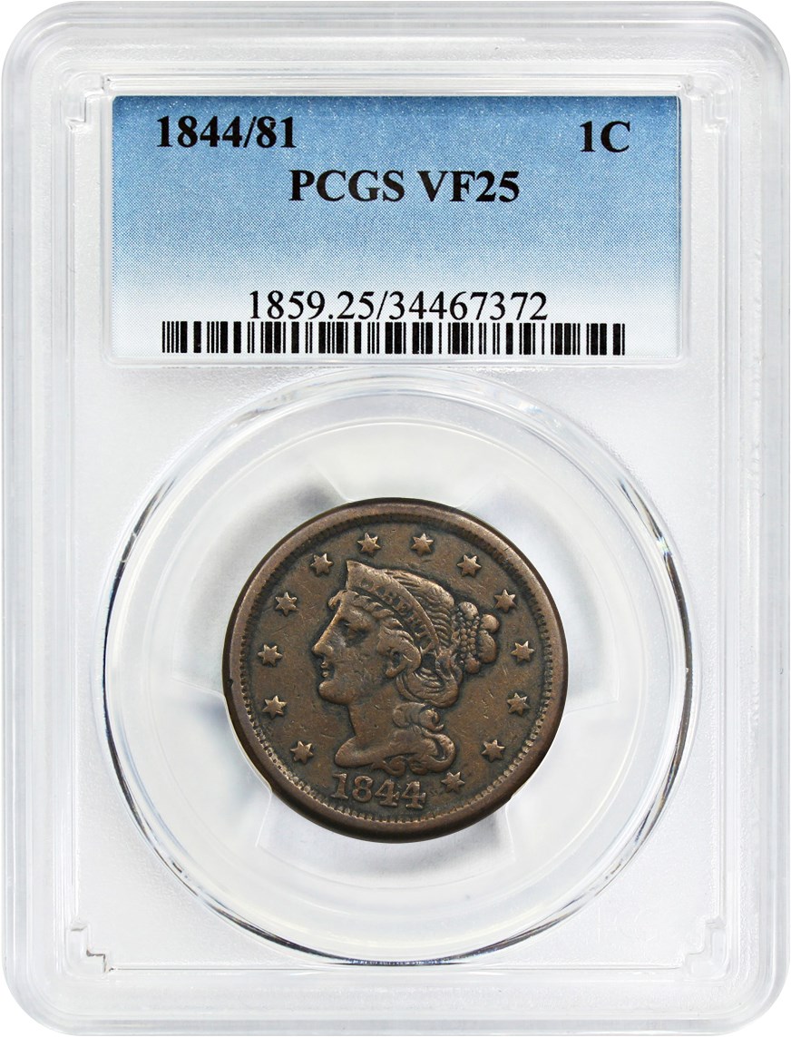image for: 1844/81 1c PCGS VF25