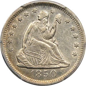 image for: 1850-O 25c PCGS AU50